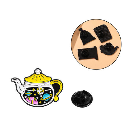 Imagen de 1 Unidad Galaxia Pin Broches Tetera Universo Galaxia Multicolor Esmalte 3cm x 2.2cm