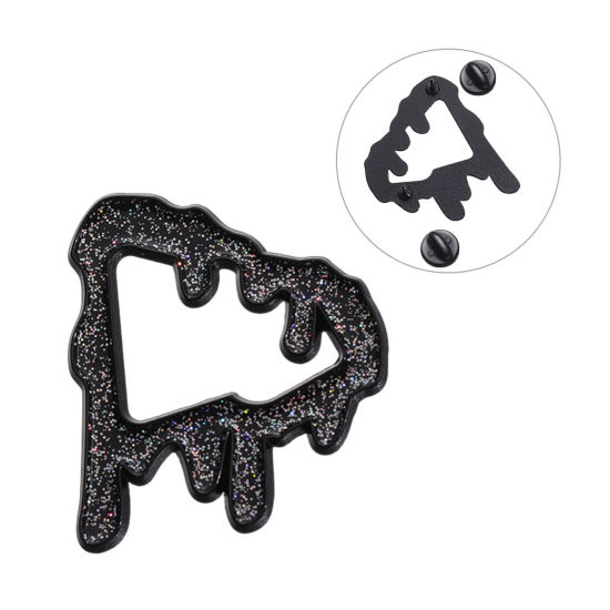 Bild von 1 Stück Retro Schalclip Geometrie Schwarz 4.1cm x 3.6cm