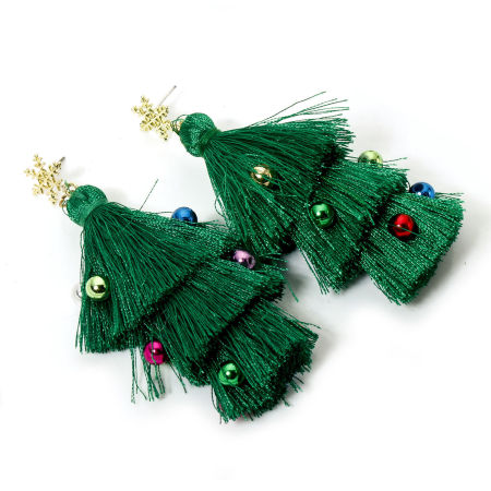 Imagen de 1 Par Zamak Navidad Pendientes Multicolor 3D