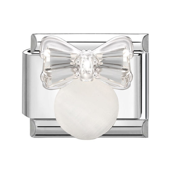 Immagine di 1 Pz 304 Acciaio Inossidabile Bracciale con Charm Italiano a Maglie, Creazione di Gioielli Fai-da-te All'Ingrosso Tono Argento Rettangolo Cravatta a Farfalla 10mm x 9mm