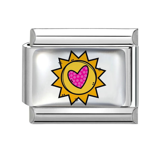 Imagen de 1 Unidad 304 Acero Inoxidable Charm Pulsera de Eslabones Italianos para Hacer Joyas DIY Al Por Mayor Tono de Plata Amarillo Rectángulo Sol 10mm x 9mm