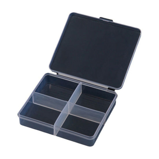 Bild von 1 Stück ABS Plastik Schmuck-Aufbewahrungsbox Großhandel Schwarz Rechteck 7.3cm x 6.3cm