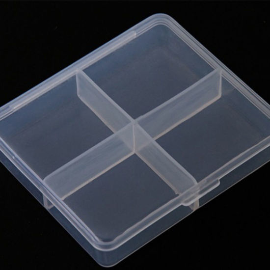 Bild von 1 Stück ABS Plastik Schmuck-Aufbewahrungsbox Großhandel Schwarz Rechteck 7.3cm x 6.3cm