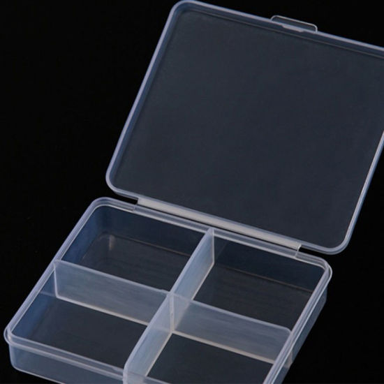 Bild von 1 Stück ABS Plastik Schmuck-Aufbewahrungsbox Großhandel Schwarz Rechteck 7.3cm x 6.3cm