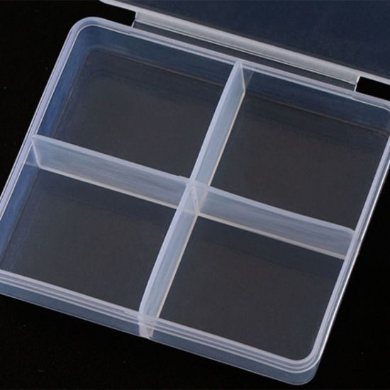 Bild von 1 Stück ABS Plastik Schmuck-Aufbewahrungsbox Großhandel Schwarz Rechteck 7.3cm x 6.3cm