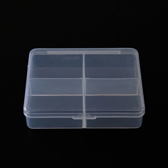 Bild von 1 Stück ABS Plastik Schmuck-Aufbewahrungsbox Großhandel Schwarz Rechteck 7.3cm x 6.3cm