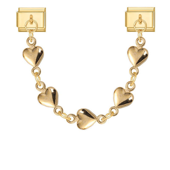 Image de 1 Pièce Bracelet à Maillons Breloques Italiens Accessories de Fabrication de Bracelets Bijoux DIY En Gros La Saint Valentin en 304 Acier Inoxydable Doré Cœur 10mm x 9mm