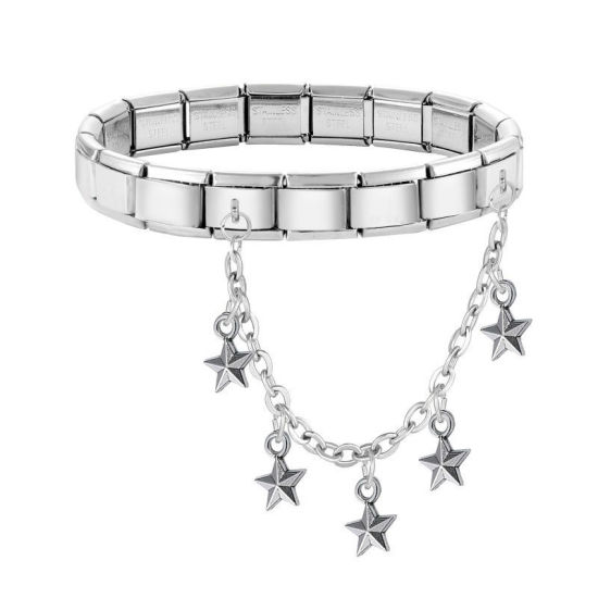 Image de 1 Pièce Bracelet à Maillons Breloques Italiens Accessories de Fabrication de Bracelets Bijoux DIY En Gros La Saint Valentin en 304 Acier Inoxydable Doré Cœur 10mm x 9mm