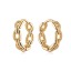 Immagine di Ipoallergenico Semplice & Casual Semplice Placcato Oro 18K Ottone Catena a Maglie Orecchini Circolari Per Donne 13mm Dia., 1 Paio