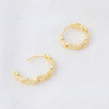 Picture of Hypoallergenic Simple & Casual Simple 18K Gold Plated Brass Link Chain Hoop Earrings For Women 13mm Dia., 1 Pair