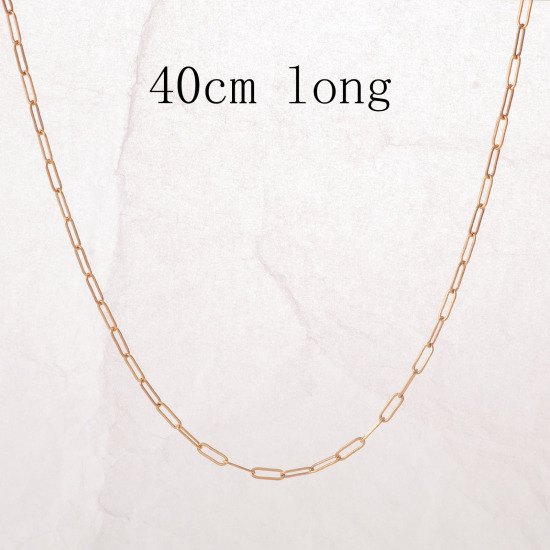 Immagine di Ecologico Semplice & Casual Elegante Placcato Oro 18K Ottone Cavo Catena Graffetta Collana Per Donne 40cm Lunghezza, 1 Pz