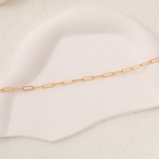 Immagine di Ecologico Semplice & Casual Elegante Placcato Oro 18K Ottone Cavo Catena Graffetta Collana Per Donne 40cm Lunghezza, 1 Pz