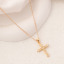 Picture of 1 Piece Eco-friendly Simple & Casual Religious 18K Gold Plated Brass Link Cable Chain Cross Pendant Necklace For Women 45cm(17 6/8") long
