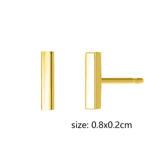 Immagine di 1 Paio Placcatura Sottovuoto Semplice & Casual Elegante Placcato Oro 14K 316 Acciaio inossidabile Geometrica Orecchini a Perno Per Donne Festa 8mm x 2mm