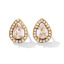 Picture of Eco-friendly Exquisite Stylish 18K Real Gold Plated 304 Stainless Steel & Cubic Zirconia Drop Ear Post Stud Earrings For Women Party 1cm x 0.7cm, 1 Pair