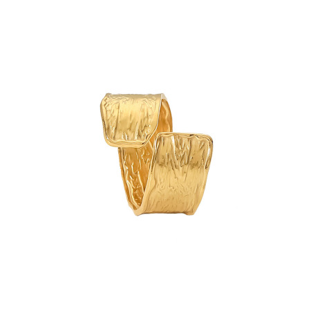 1 Piece Vacuum Plating Simple & Casual Stylish 18K Real Gold Plated 304 Stainless Steel Open Rings Unisex 19mm(US Size 9)