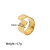Picture of 1 Piece Vacuum Plating Simple & Casual Stylish 18K Real Gold Plated 304 Stainless Steel Open Rings Unisex 19mm(US Size 9)