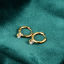 Imagen de 1 Par Enchapado al Vacío Exquisito Elegante Chapado en Oro de 18K 316 Acero Inoxidable Aretes de Aro Para Mujeres 1.4cm Dia.