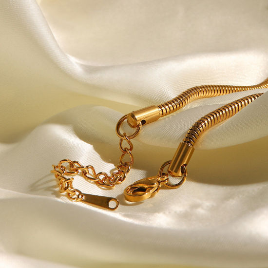 Bild von 1 Strang Vakuumbeschichtung Einfach und lässig Stilvoll 18K Vergoldet 304 Edelstahl Schlangenkette Kette Halskette Unisex 45cm lang