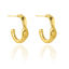 Imagen de 1 Par Enchapado al Vacío Exquisito Elegante 14K Oro Real Chapado 304 Acero Inoxidable Torcido Aretes de Aro Para Mujeres 2.1cm x 1.5cm