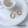 Picture of Eco-friendly Simple & Casual Stylish 14K Real Gold Plated Brass Braided Hoop Earrings For Women 16mm Dia., 1 Pair