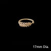 Picture of Eco-friendly Natural Pastoral Stylish 14K Real Gold Plated Brass & Cubic Zirconia Open Adjustable Leaf Rings For Women 17mm(US Size 6.5), 1 Piece