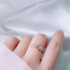 Picture of Eco-friendly Natural Pastoral Stylish 14K Real Gold Plated Brass & Cubic Zirconia Open Adjustable Leaf Rings For Women 17mm(US Size 6.5), 1 Piece
