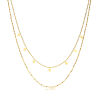 Picture of 1 Piece Vacuum Plating Simple & Casual Simple 18K Real Gold Plated 304 Stainless Steel Link Cable Chain Rhombus Multilayer Layered Necklace Unisex Party 40cm-46cm long