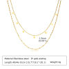 Picture of 1 Piece Vacuum Plating Simple & Casual Simple 18K Real Gold Plated 304 Stainless Steel Link Cable Chain Rhombus Multilayer Layered Necklace Unisex Party 40cm-46cm long