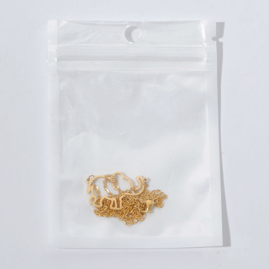 Imagen de 1 Unidad Enchapado al Vacío Sencillo & Casual Sencillo 18K Oro Real Chapado 304 Acero Inoxidable Cable Cadena Cruz Diamond Collar Múltiples Capas Unisexo Fiesta 40cm longitud