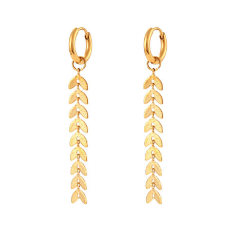 1 Pair Vacuum Plating Simple & Casual Stylish 18K Real Gold Plated 304 Stainless Steel Fishtail Tassel Earrings For Children Party 5.2cm
