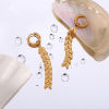 Picture of 1 Pair Vacuum Plating Simple & Casual Stylish 18K Real Gold Plated 304 Stainless Steel Fishtail Tassel Earrings For Children Party 5.2cm