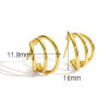 Picture of Hypoallergenic Stylish Simple 18K Real Gold Plated Brass C Shape Hoop Earrings For Women Mother's Day 1 Pair