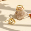 Picture of Hypoallergenic Stylish Simple 18K Real Gold Plated Brass C Shape Hoop Earrings For Women Mother's Day 1 Pair