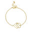 Picture of Eco-friendly Sweet & Cute Stylish 18K Real Gold Plated Brass & Cubic Zirconia Link Cable Chain Heart Bracelets For Women Party 16cm(6 2/8") long, 1 Piece