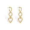 Picture of 1 Pair Vacuum Plating Stylish Simple 18K Real Gold Plated 304 Stainless Steel Tassel Heart Earrings For Women Party 5cm