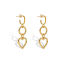 Image de 1 Paire Placage sous Vide À la Mode Boucles d'Oreilles Simple en 304 Acier Inoxydable Franges Pompons Glands Cœur Plaqué Or Véritable 18K Fête Pour Femmes 5cm