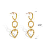 Picture of 1 Pair Vacuum Plating Stylish Simple 18K Real Gold Plated 304 Stainless Steel Tassel Heart Earrings For Women Party 5cm