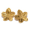 Picture of 1 Pair Vacuum Plating Stylish Retro 18K Real Gold Plated 304 Stainless Steel Flower Ear Post Stud Earrings For Women Party 3cm x 3cm