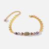 Image de Placage Sous Vide Écologique Simple & Décontracté Bracelets Chaînes Style Bohème en 304 Acier Inoxydable & Pierre Plaqué Or 18K Cœur Pour Femmes Fête 16cm long, 1 Pièce