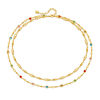 Imagen de 1 Unidad Respetuoso del Medio Ambiente Elegante Étnico 18K Oro Real Chapado Latón (sin cadmio)+ Circón Artificial Cadenas Collar Múltiples Capas Para Mujeres Fiesta 38cm longitud
