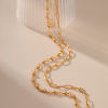 Imagen de Enchapado al Vacío Ecológico Elegante Sencillo 18K Oro Real Chapado Latón Catena di Fermagli Collar Múltiples Capas Para Mujeres Fiesta 38cm-43cm longitud, 1 Unidad