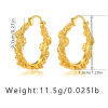 Picture of Hypoallergenic Simple & Casual Retro 18K Real Gold Plated Brass Flower Hoop Earrings For Women Party 3.3cm Dia., 1 Pair