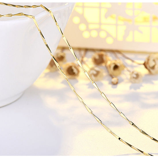 Picture of Eco-friendly Vacuum Plating Stylish Simple 14K Gold Plated Brass Seeds Chain Necklace For Women Party 45cm(17 6/8") long, 1 Piece