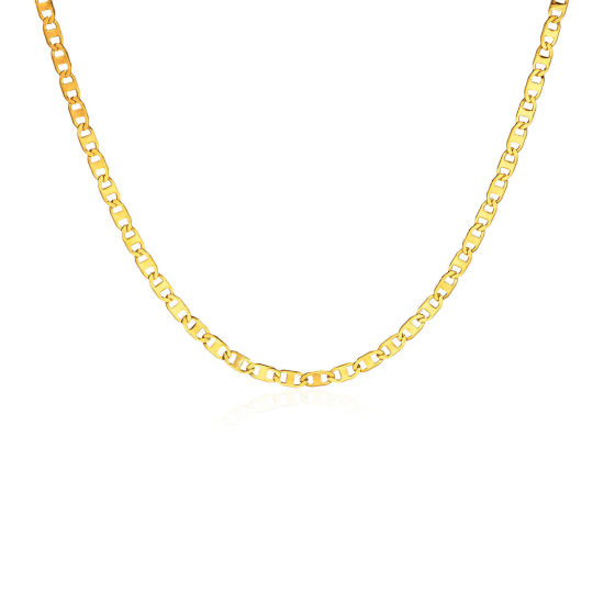Bild von Umweltfreundliche Vakuumbeschichtung Einfach und lässig Einfach 18K Gold plattiert 304 Edelstahl Anker Mariner Gliederkette Halskette Für Frauen Party 40cm lang, 1 Strang