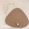 Picture of 1 Piece Vacuum Plating Dainty Romantic 18K Gold Plated 316L Stainless Steel Link Cable Chain Irregular Pendant Necklace For Women 39cm(15 3/8") long