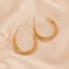 Bild von Umweltfreundliche Vakuumbeschichtung Einfach und lässig Stilvoll 18K Gold plattiert 304 Edelstahl Twist Hoop Ohrringe Für Frauen Party 3cm, 1 Paar