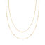 Imagen de Enchapado al Vacío Ecológico Elegante Sencillo 18K Oro Real Chapado 304 Acero Inoxidable Cadenas Bola Collar Múltiples Capas Unisexo 36cm longitud, 1 Unidad