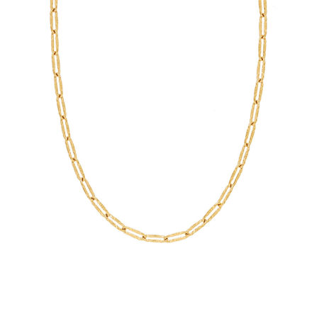 Picture of Wholesale Paper Clip Textured Chain Necklace, 18K Real Gold Plated 304 Stainless Steel, Unisex Eco-friendly PVD Vacuum Plating Waterproof Anti-Tarnish Hypoallergenic Ins Style Simple & Casual Gift Jewelry For Retailer, 42cm(16.5") long, Chain Size: 3.2mm, 1 Piece
