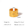 Picture of 1 Piece Eco-friendly Vacuum Plating Simple & Casual Style Of Royal Court Character 18K Real Gold Plated 304 Stainless Steel & Rhinestone Open Carved Pattern Rings Unisex Party 18mm(US Size 7.75)